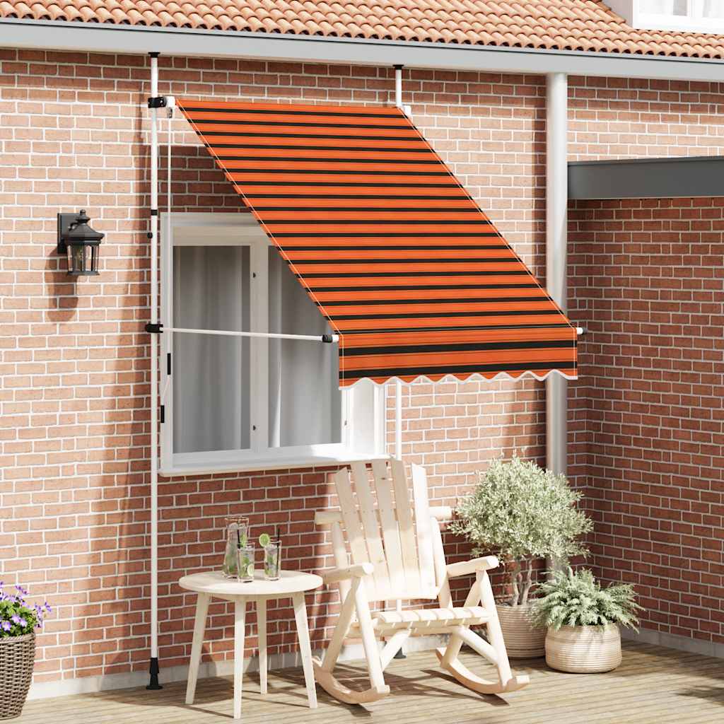Luifel handmatig uittrekbaar 150 cm oranje en bruin