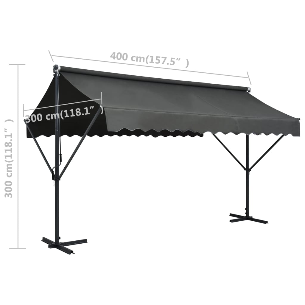 Luifel vrijstaand 400x300 cm antraciet – afbeelding 8