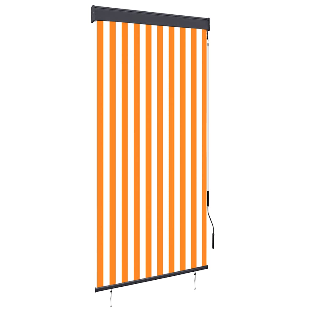 Rolgordijn voor buiten 100x250 cm wit en oranje