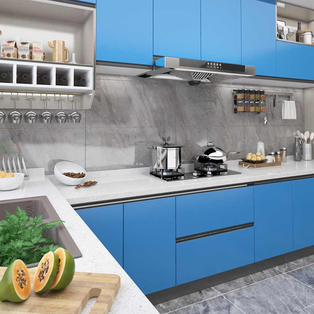 Meubelfolie zelfklevend 500x90 cm PVC azuurblauw