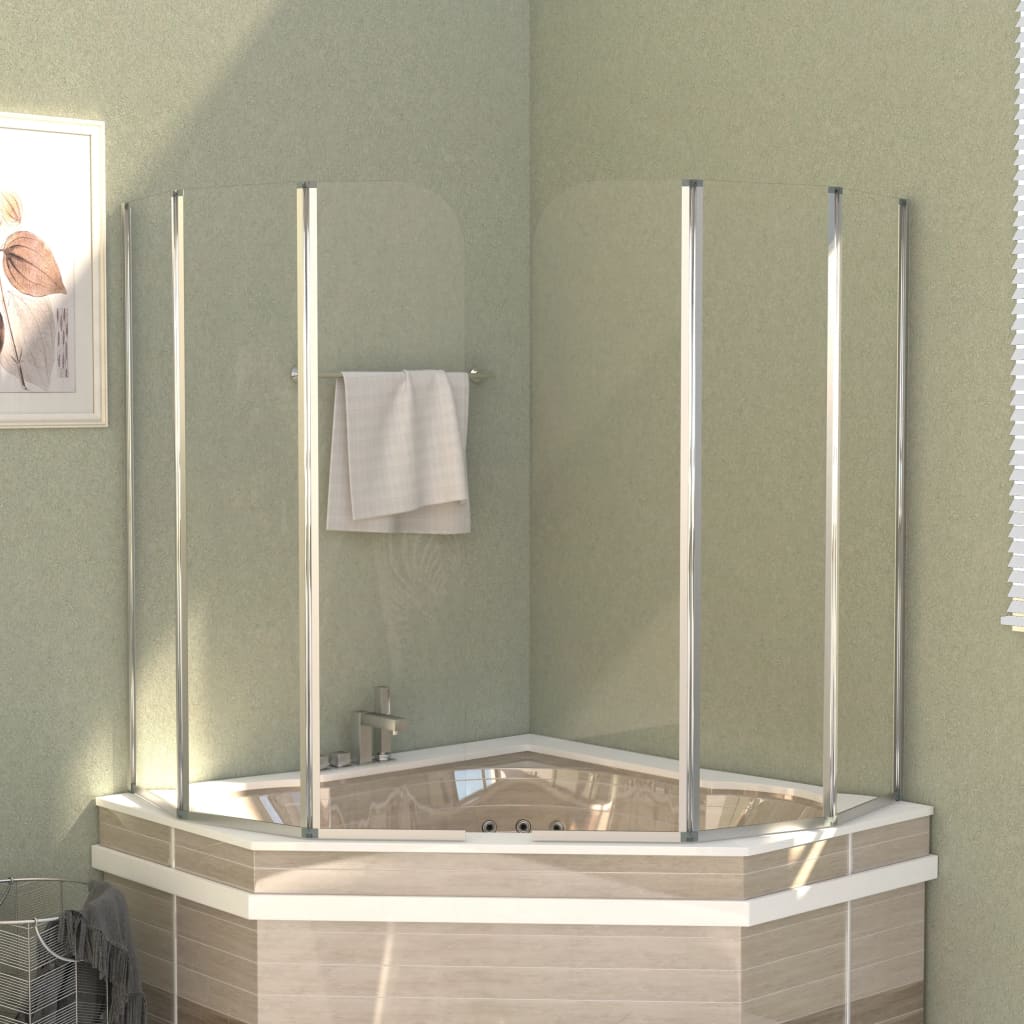 Badwanden 2 st 104x130 cm gehard glas transparant