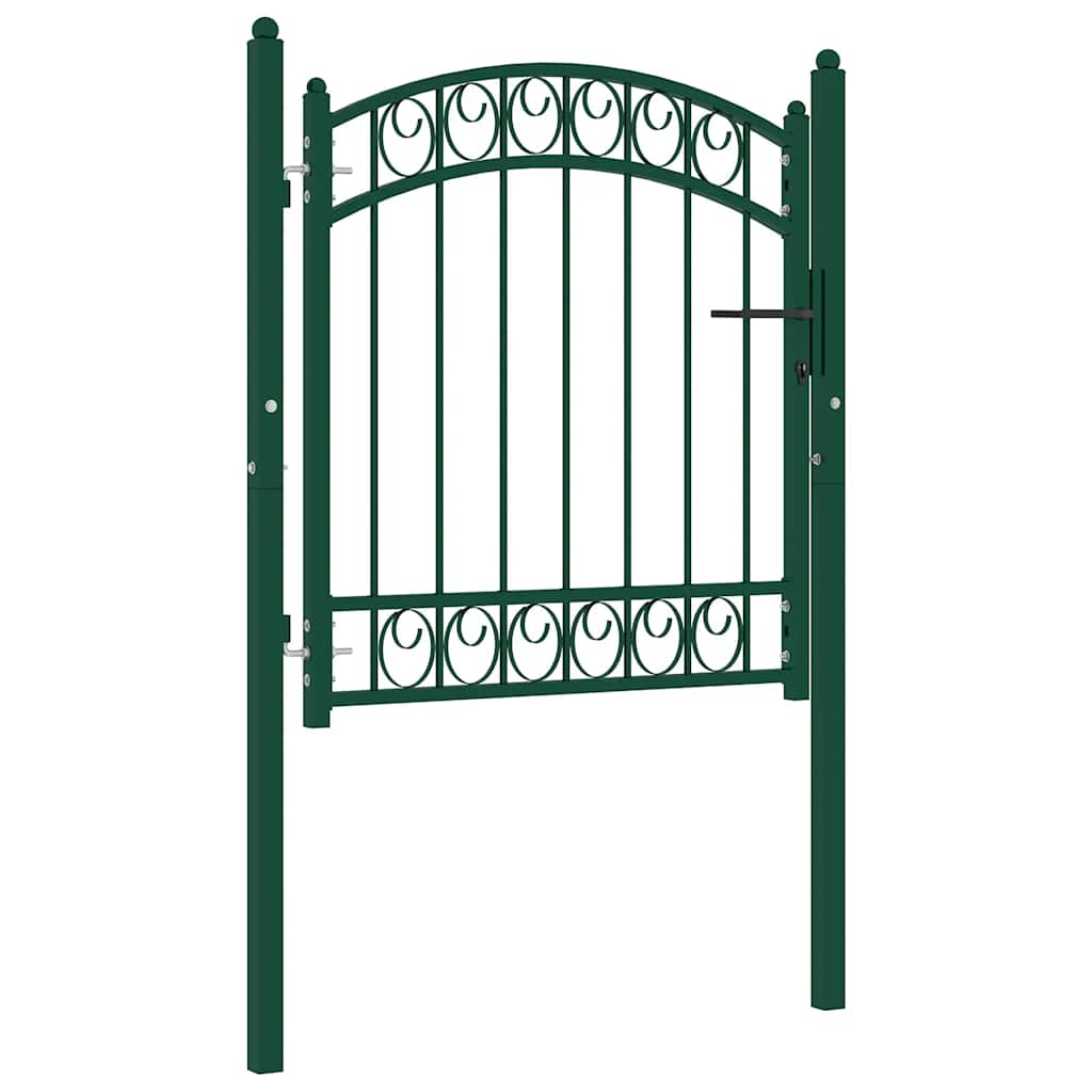 Hekpoort EMMEN met gebogen bovenzijde staal 100x86 cm groen