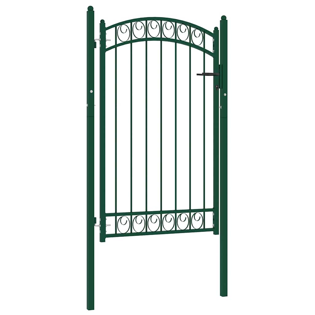 Hekpoort EMMEN met gebogen bovenzijde staal 100x106 cm groen – afbeelding 1