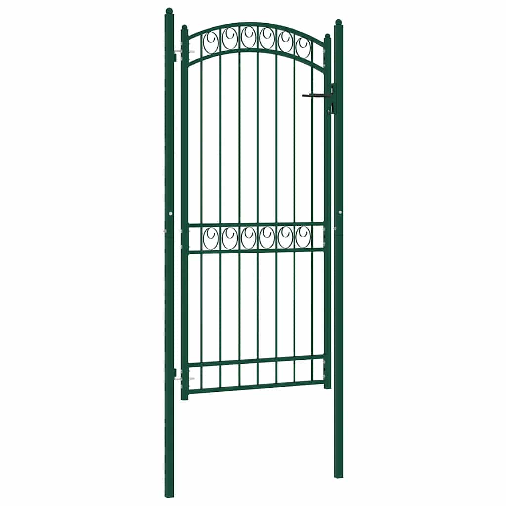 Hekpoort EMMEN met gebogen bovenzijde staal 100x136 cm groen – afbeelding 1