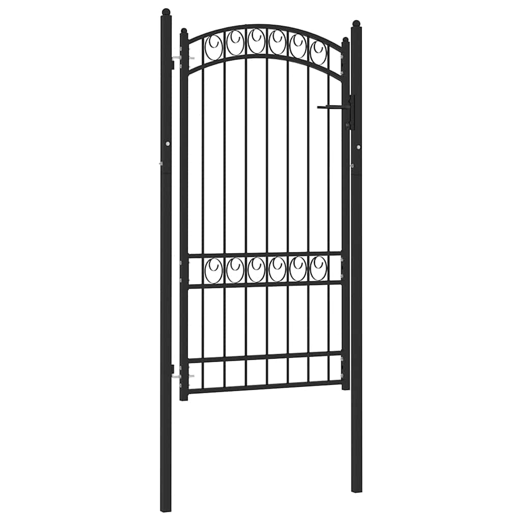 Hekpoort EMMEN met gebogen bovenzijde staal 100x123,5 cm zwart – afbeelding 1