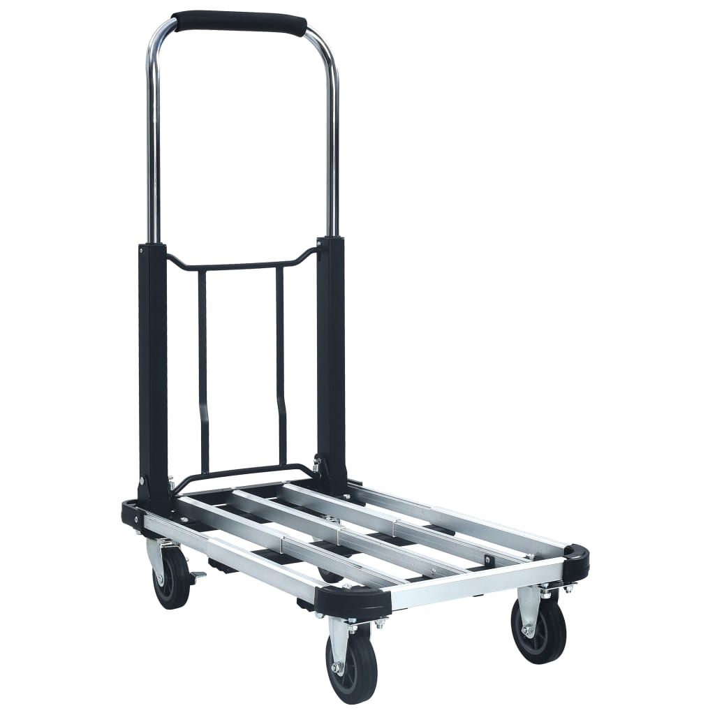 Transportwagen inklapbaar 150 kg aluminium zilverkleurig – afbeelding 1