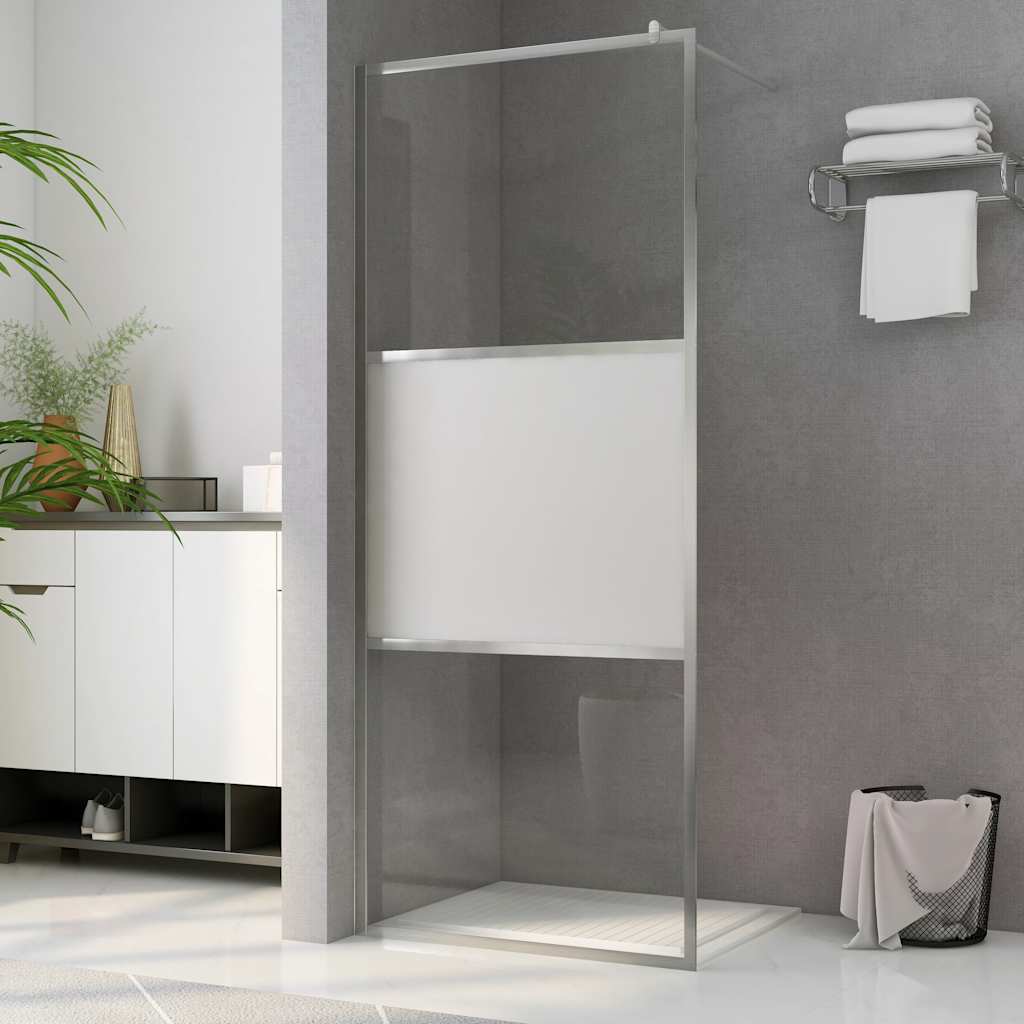Inloopdouchewand halfmat 90x195 cm ESG-glas