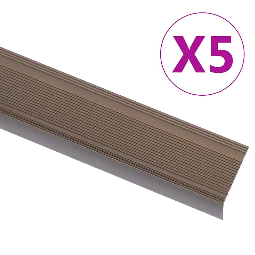 Trapneuzen L-vormig 5 st 90 cm aluminium bruin