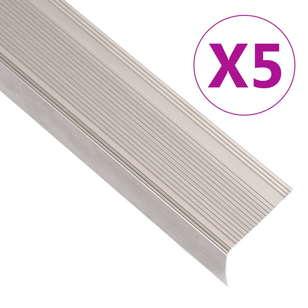 Trapneuzen L-vormig 5 st 90 cm aluminium champagnekleurig – afbeelding 1