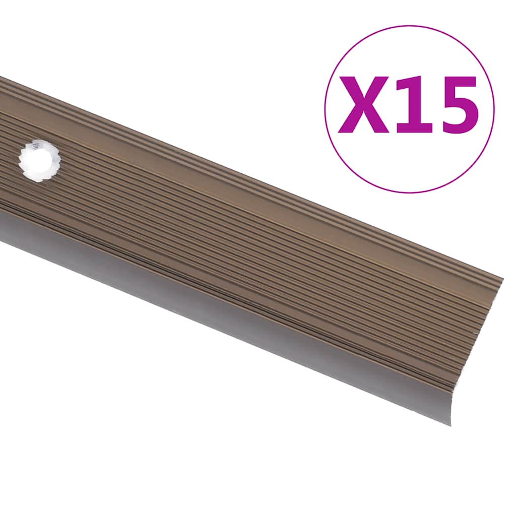 Trapneuzen L-vormig 15 st 100 cm aluminium bruin