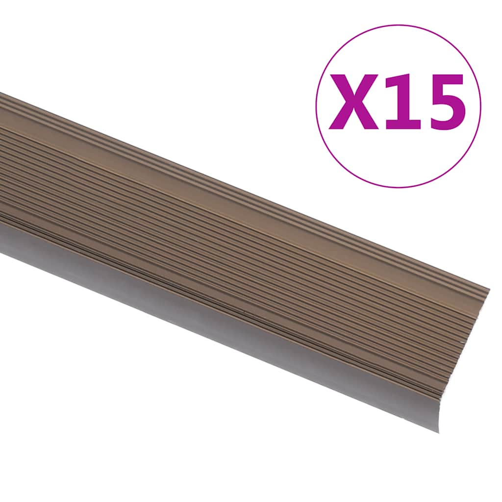 Trapneuzen L-vormig 15 st 100 cm aluminium bruin – afbeelding 1