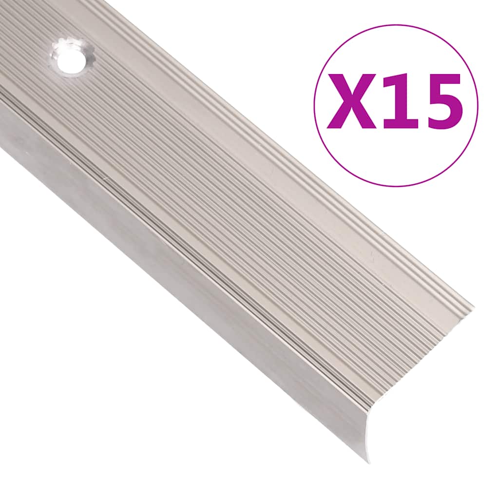 Trapneuzen L-vormig 15 st 100 cm aluminium champagnekleurig