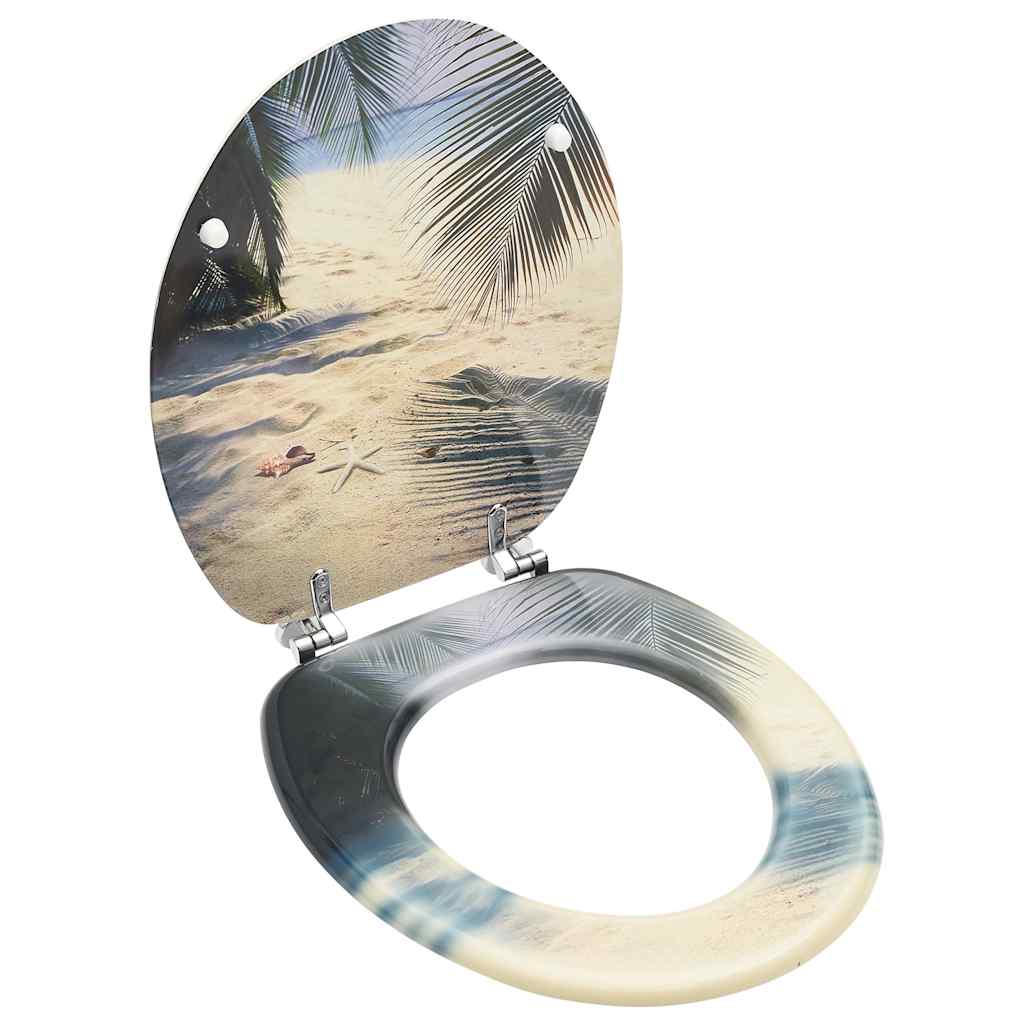 Toiletbril met deksel strand MDF