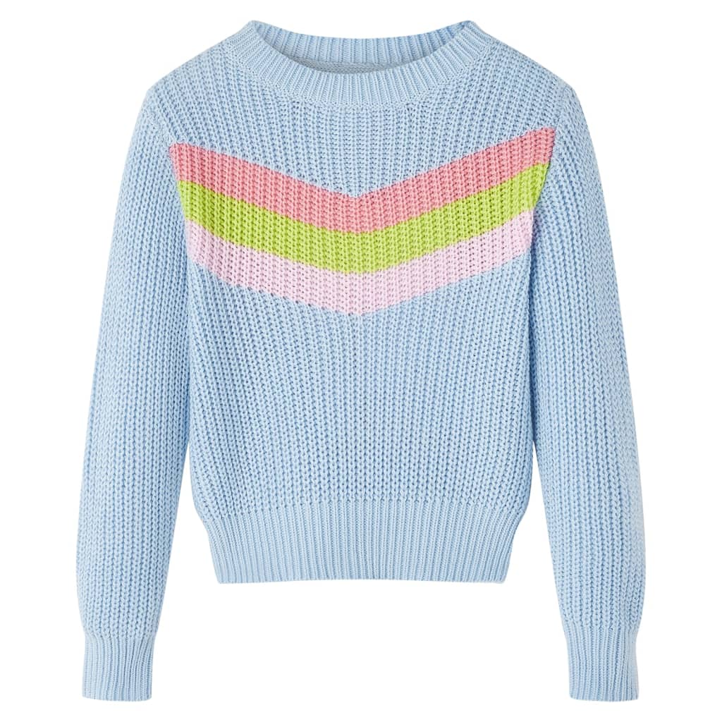 Kindertrui gebreid 104 blauw