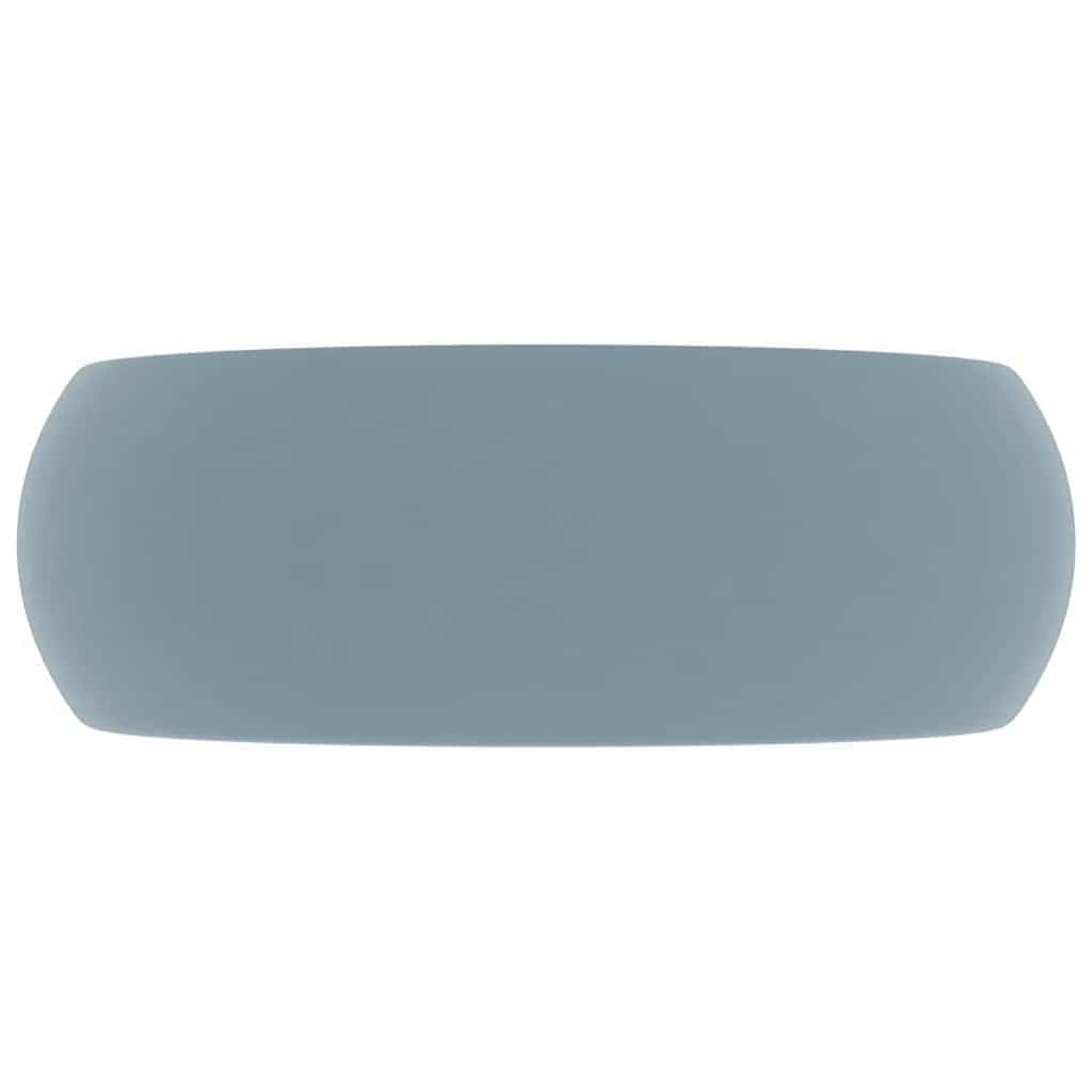 Wastafel rond 40x15 cm keramiek mat lichtblauw – afbeelding 3