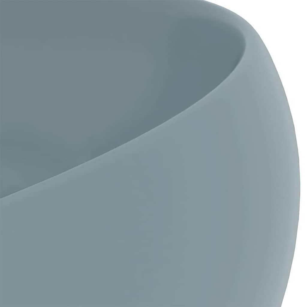 Wastafel rond 40x15 cm keramiek mat lichtblauw – afbeelding 5