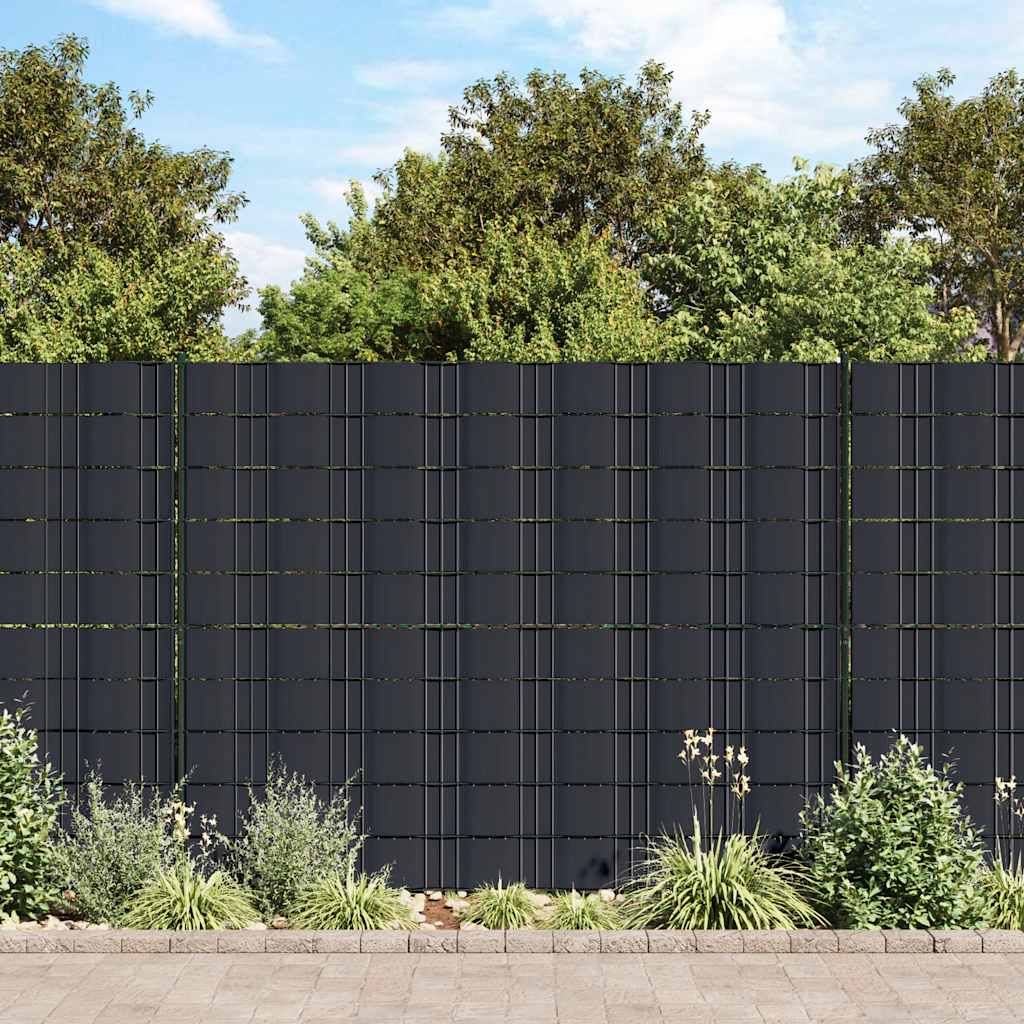 Tuinschermen 4 st 35x0,19 m PVC mat donkergrijs