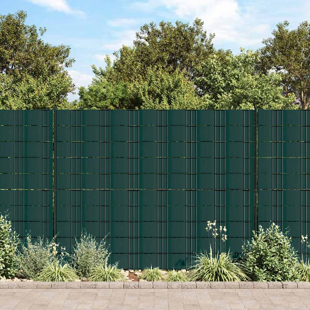 Tuinschermen 4 st 35x0,19 m PVC matgroen
