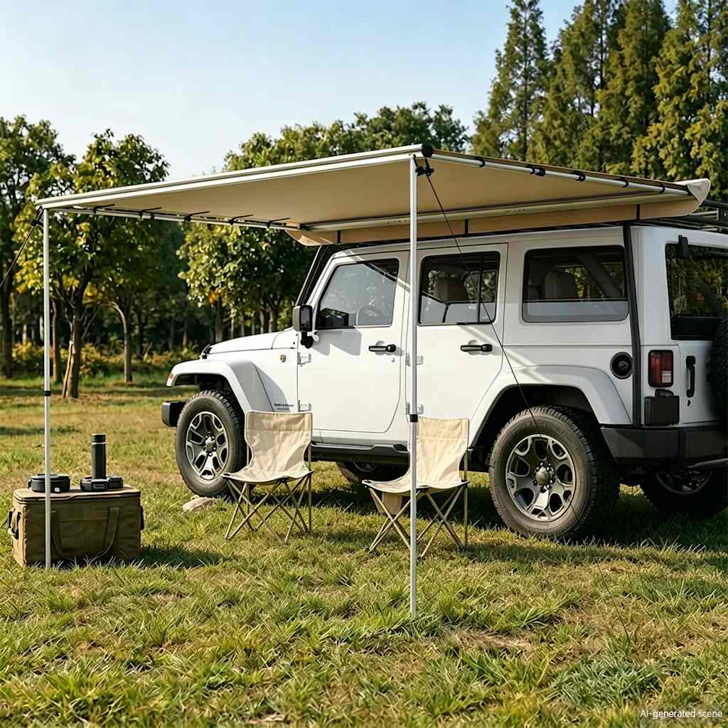 Luifel voor camper en caravan 2x2x2,15 m beige