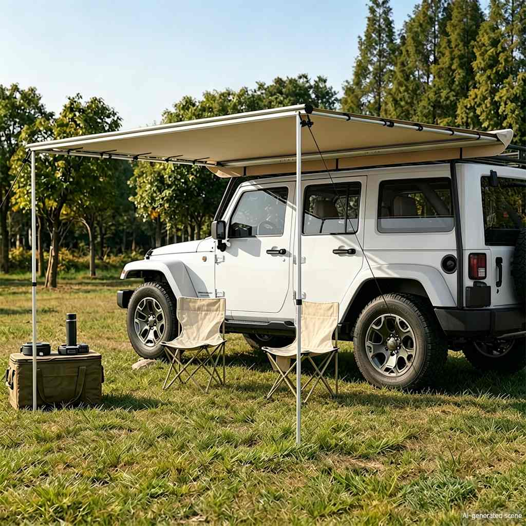 Luifel voor camper en caravan 2,4x3x2,15 m beige