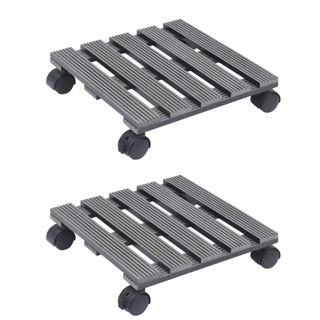 Plantentrolleys 2 st 30x30x7,5 cm HKC grijs – afbeelding 1