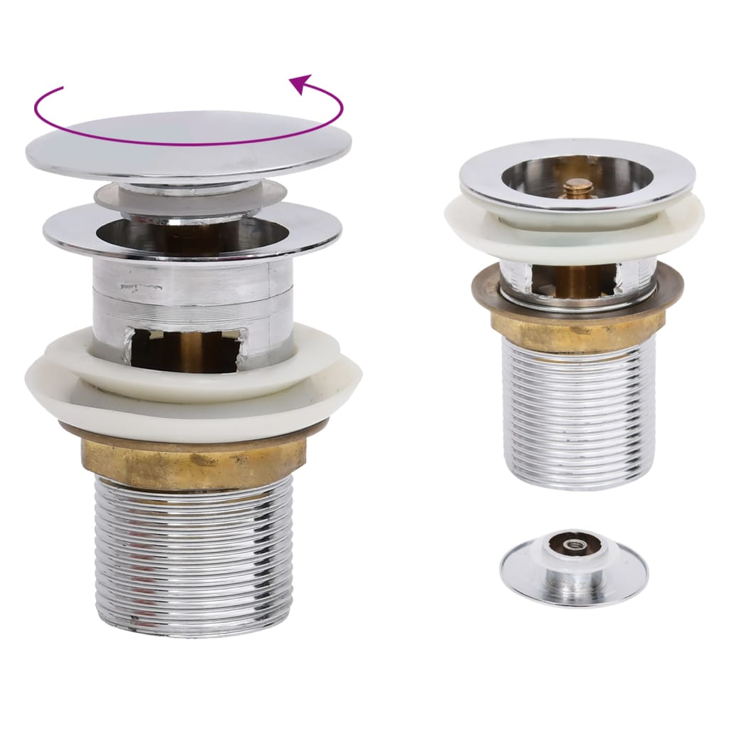 Afvoer pop-up met overloop 6,4x6,4x9,1 cm chroomkleurig