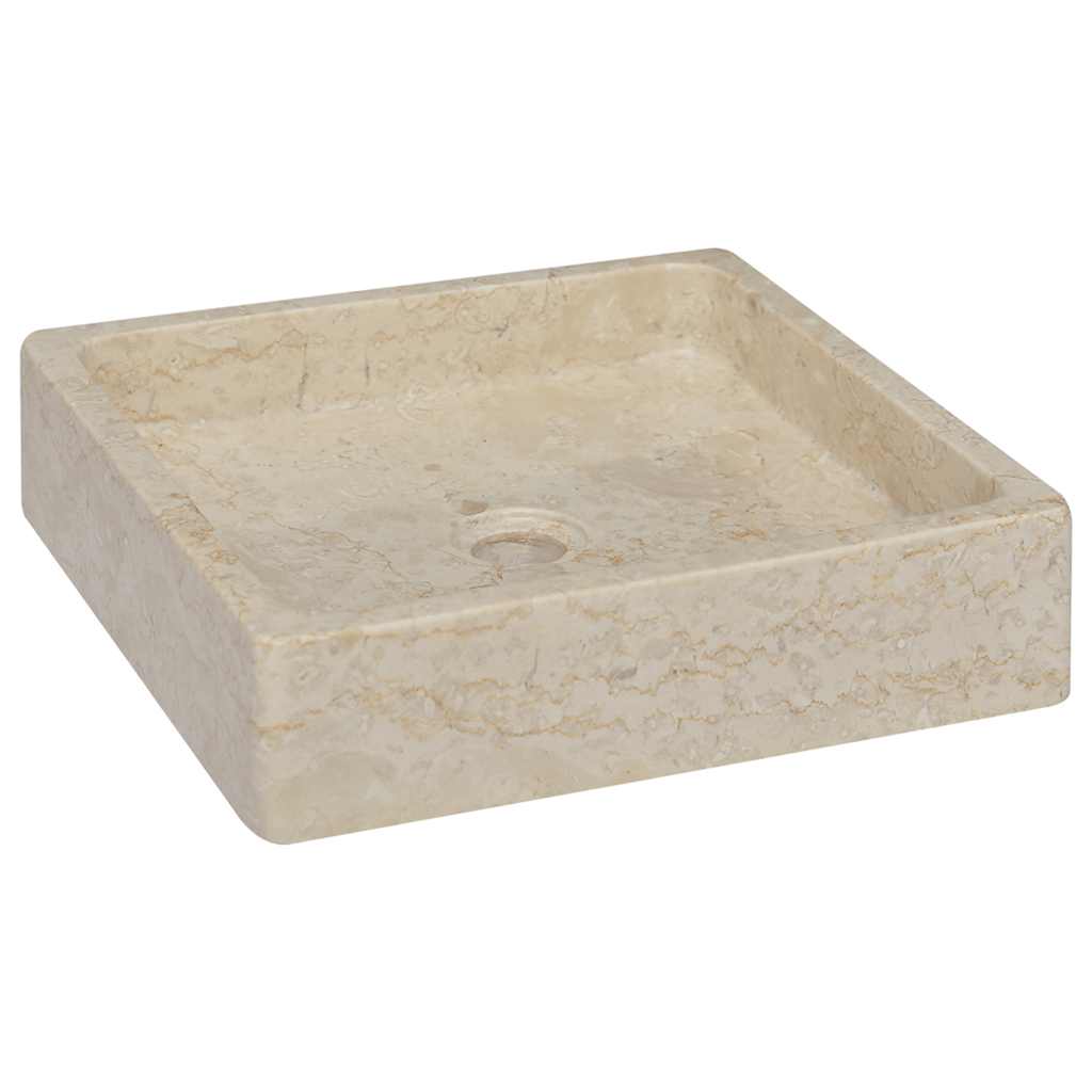 Gootsteen 40x40x10 cm marmer crèmekleurig
