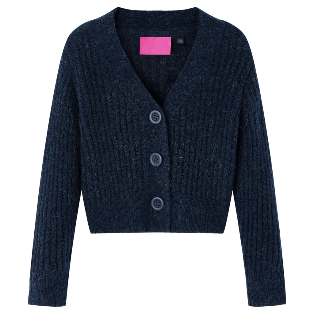 Kindervest gebreid 116 marineblauw