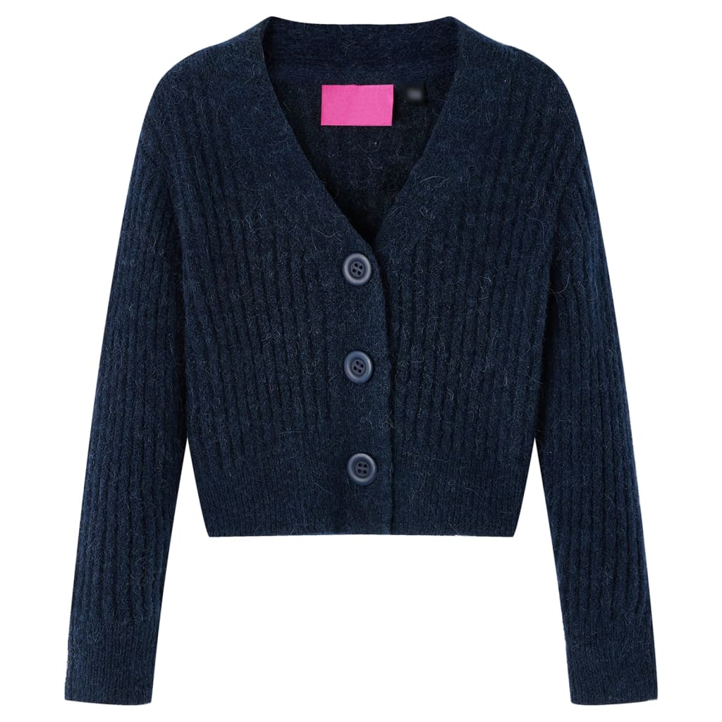 Kindervest gebreid 128 marineblauw