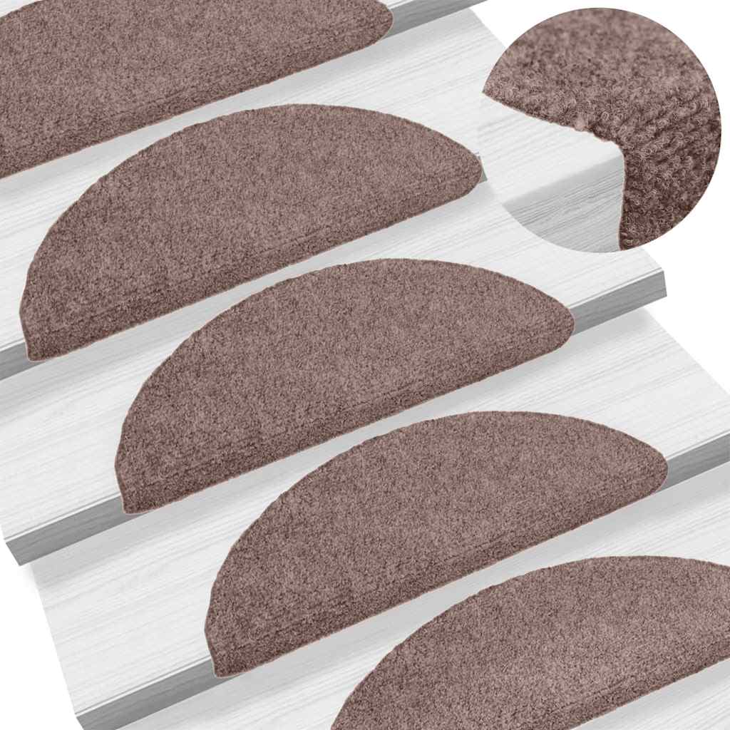 Trapmatten Zelfklevend 5 stuks 56x17x3 cm lichtbruin Halfrond – afbeelding 1