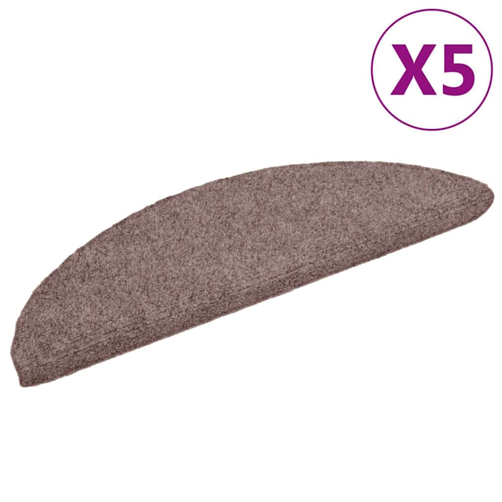 Trapmatten Zelfklevend 5 stuks 56x17x3 cm lichtbruin Halfrond – afbeelding 2