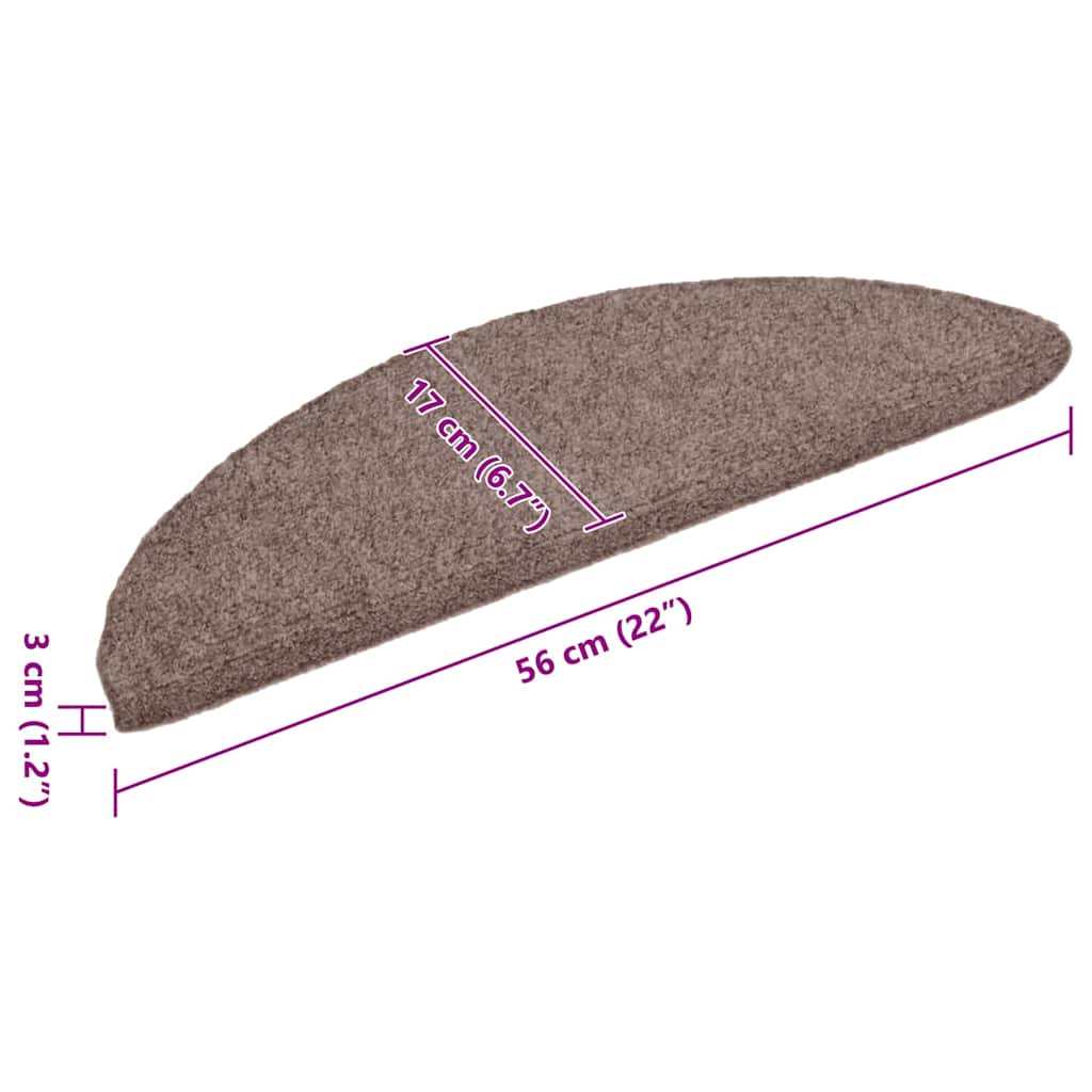Trapmatten Zelfklevend 5 stuks 56x17x3 cm lichtbruin Halfrond – afbeelding 8