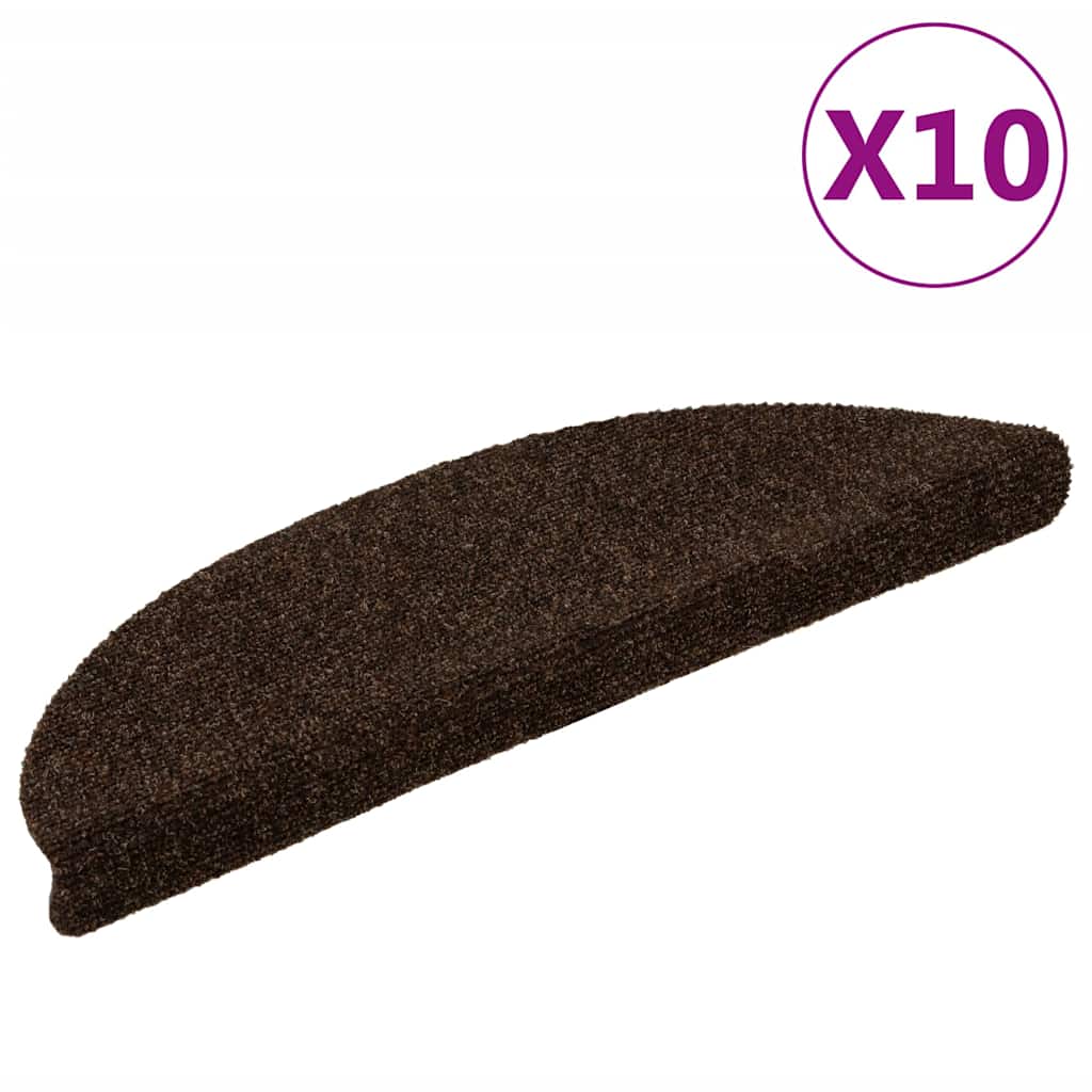 Trapmatten zelfklevend 10 stuks 56x17x3 cm bruin halfrond – afbeelding 1