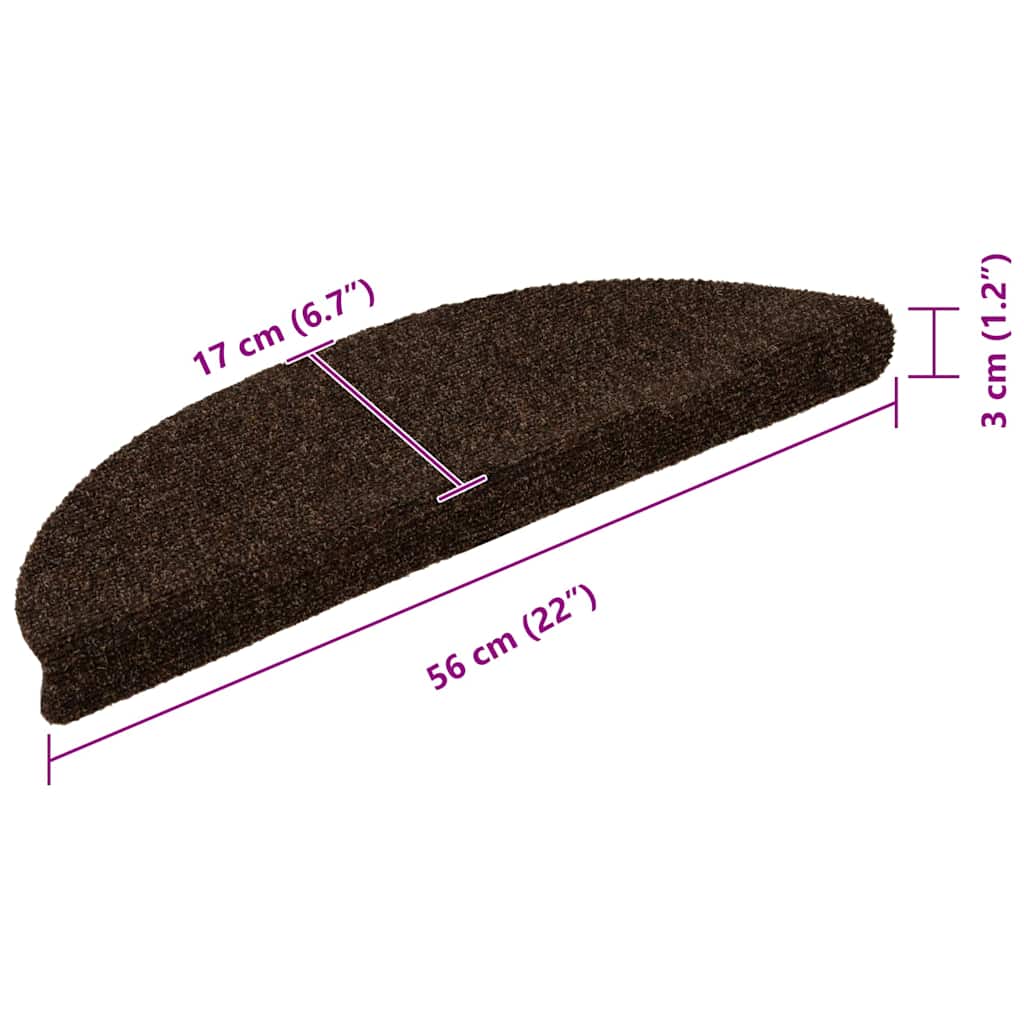 Trapmatten zelfklevend 10 stuks 56x17x3 cm bruin halfrond – afbeelding 8