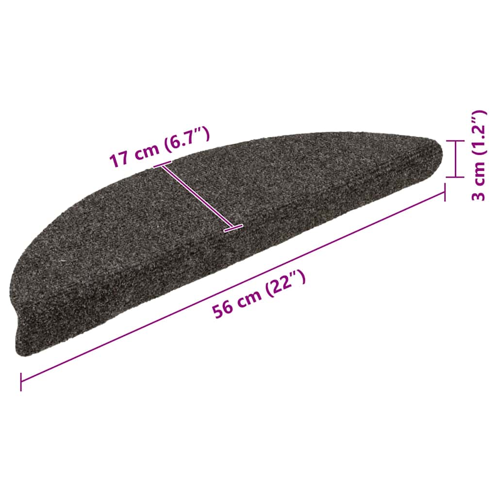 Trapmatten Zelfklevend 5 stuks 56x17x3 cm Antraciet Halfrond – afbeelding 8