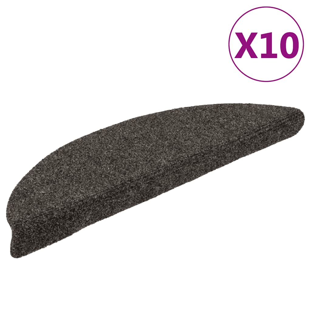 Trapmatten Zelfklevend 10 st 56x17x3 cm Antraciet Halfrond