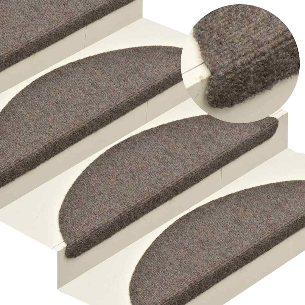 Trapmatten Zelfklevend 5 stuks 65x21x4 cm Beige Halfrond Groot