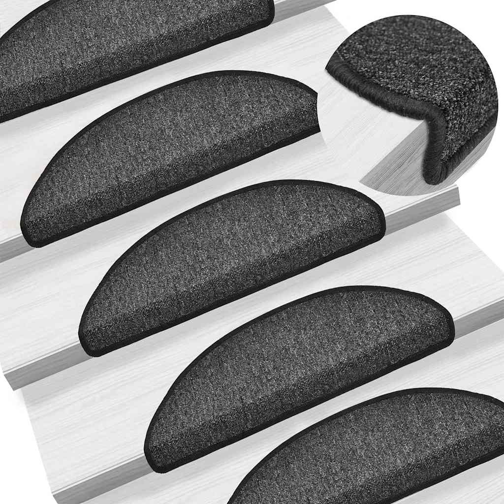 Trapmatten 10 st 56x17x3 cm Antraciet Halfrond – afbeelding 1