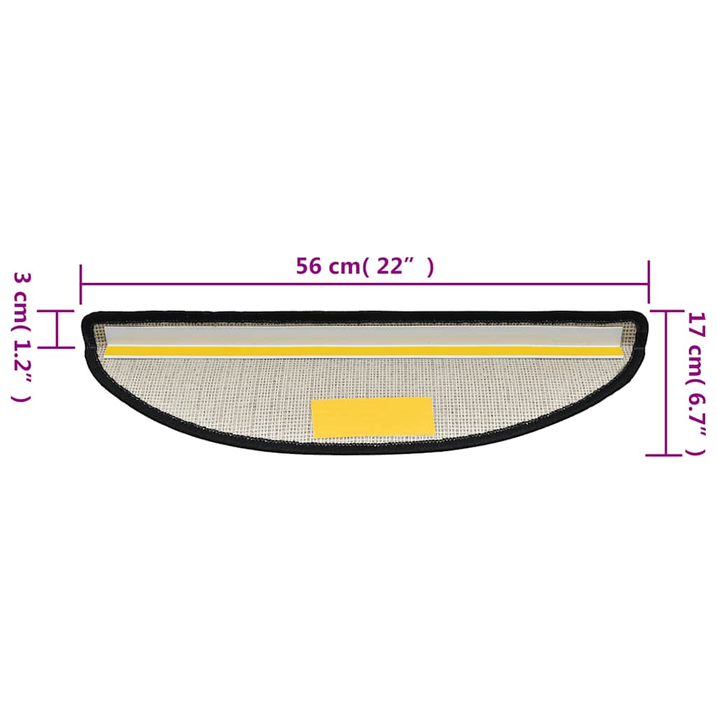 Trapmatten 10 st 56x17x3 cm Antraciet Halfrond – afbeelding 8
