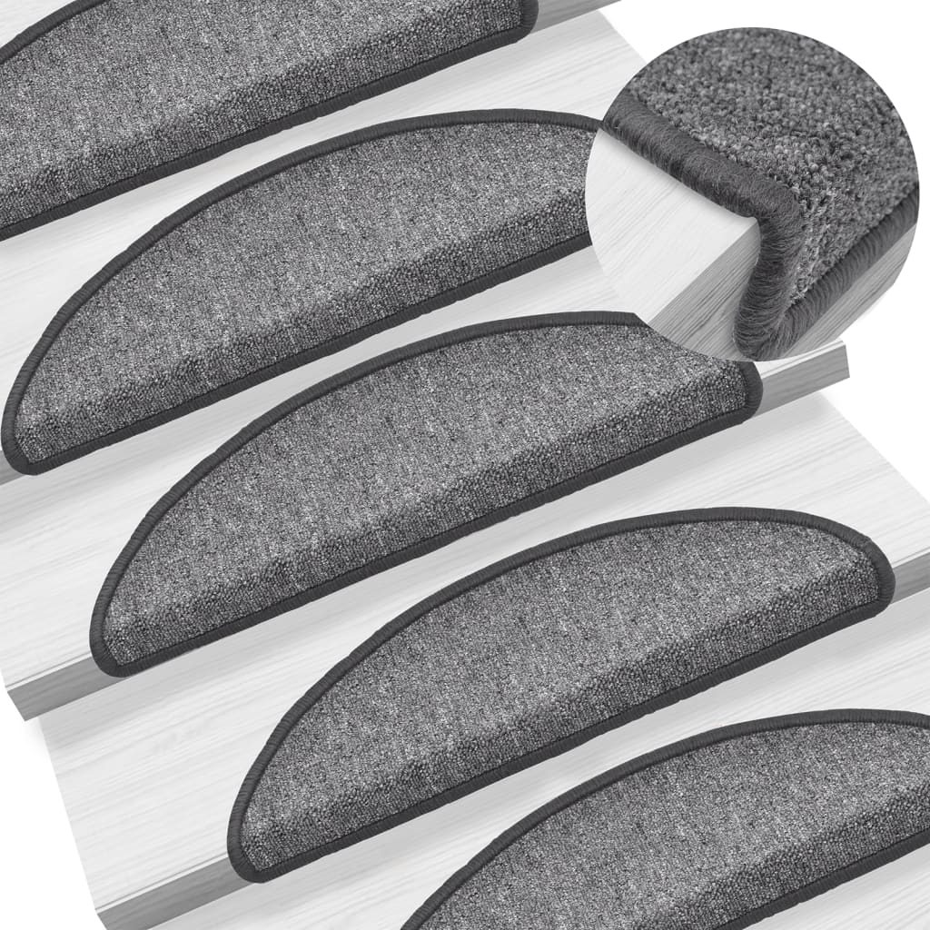 Trapmatten 10 st 56x17x3 cm Donkergrijs Halfrond – afbeelding 1