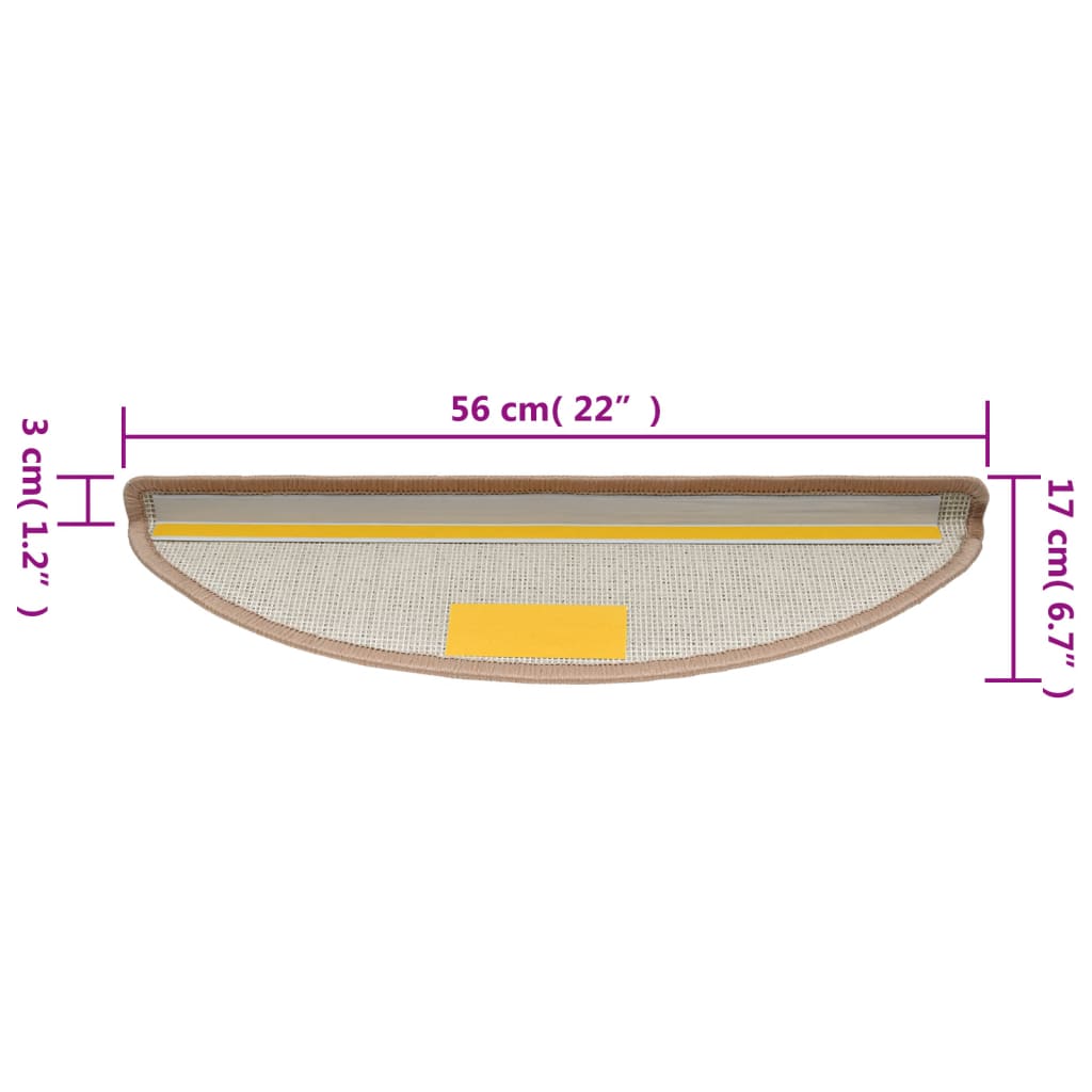 Trapmatten 10 st 56x17x3 cm Lichtbruin Halfrond – afbeelding 8