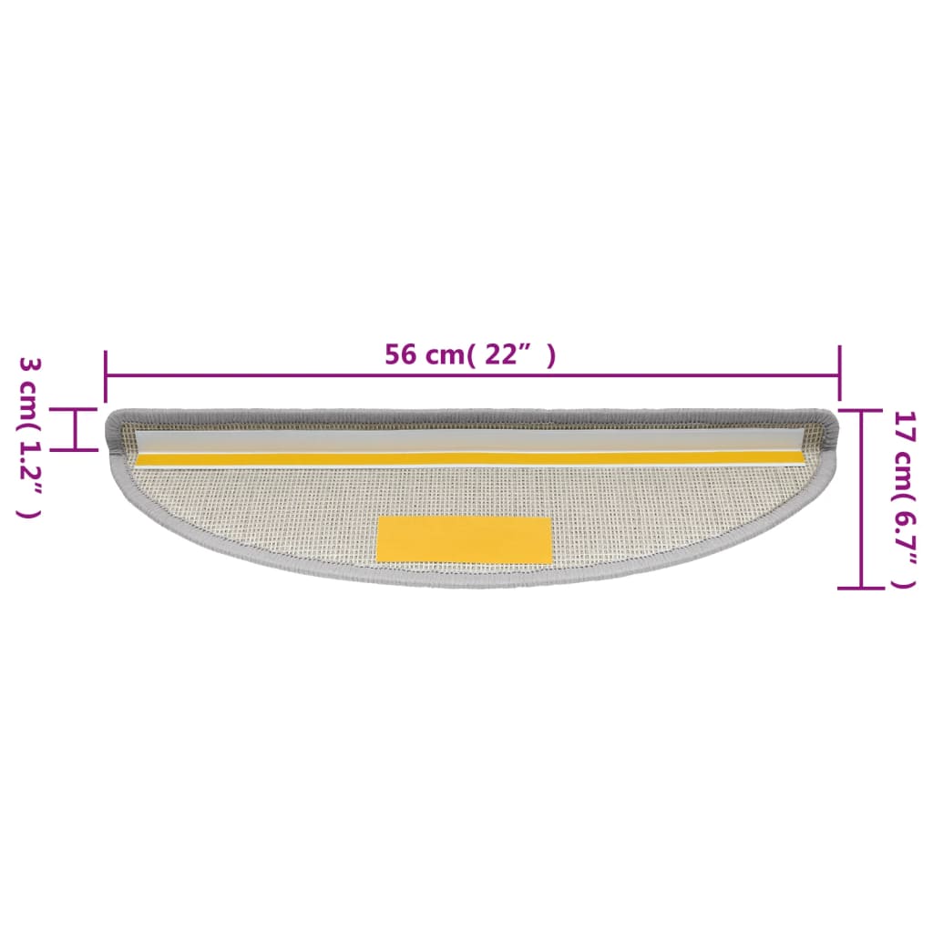 Trapmatten 10 st 56x17x3 cm Lichtgrijs Halfrond – afbeelding 8