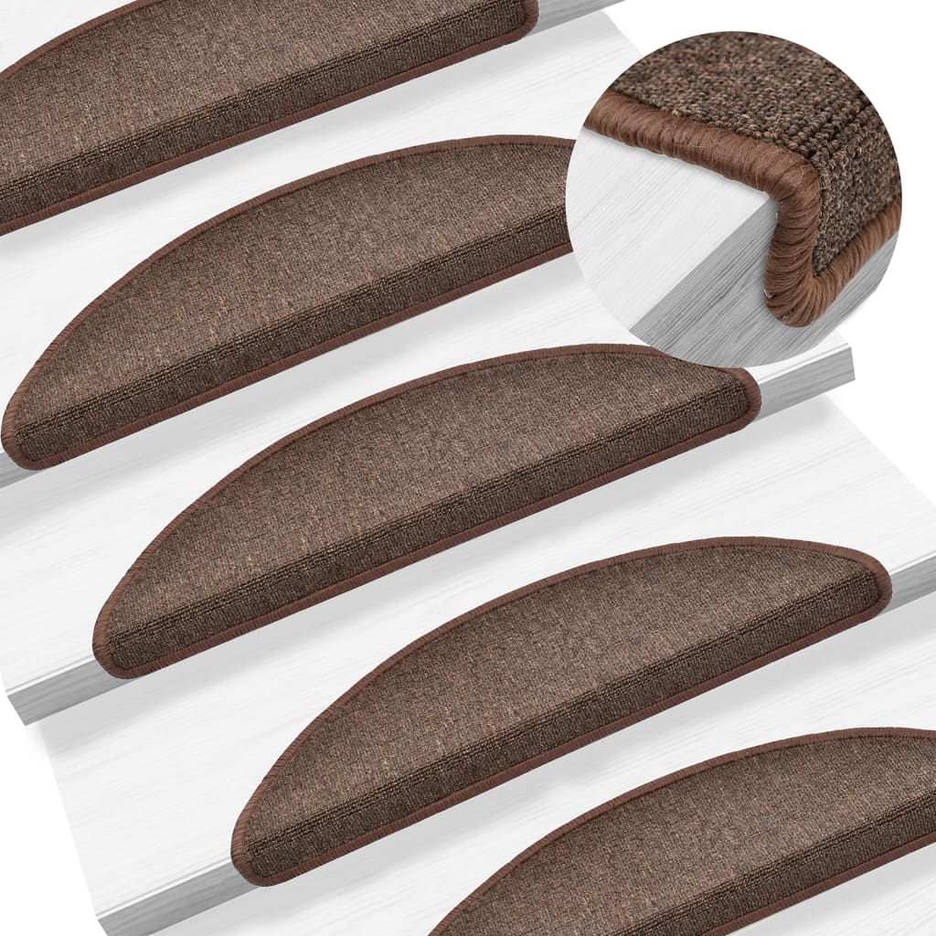 Trapmatten 10 st 56x17x3 cm Koffiebruin Halfrond