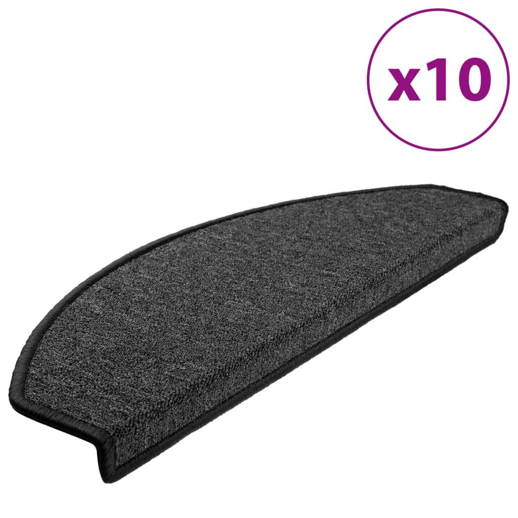 Trapmatten 10 st 65x24x4 cm Antraciet Halfrond Groot – afbeelding 2