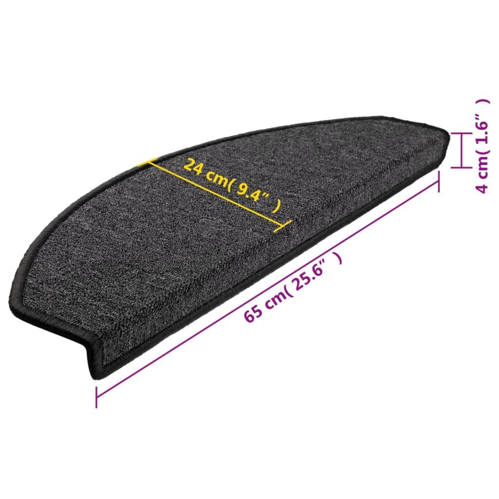 Trapmatten 10 st 65x24x4 cm Antraciet Halfrond Groot – afbeelding 9