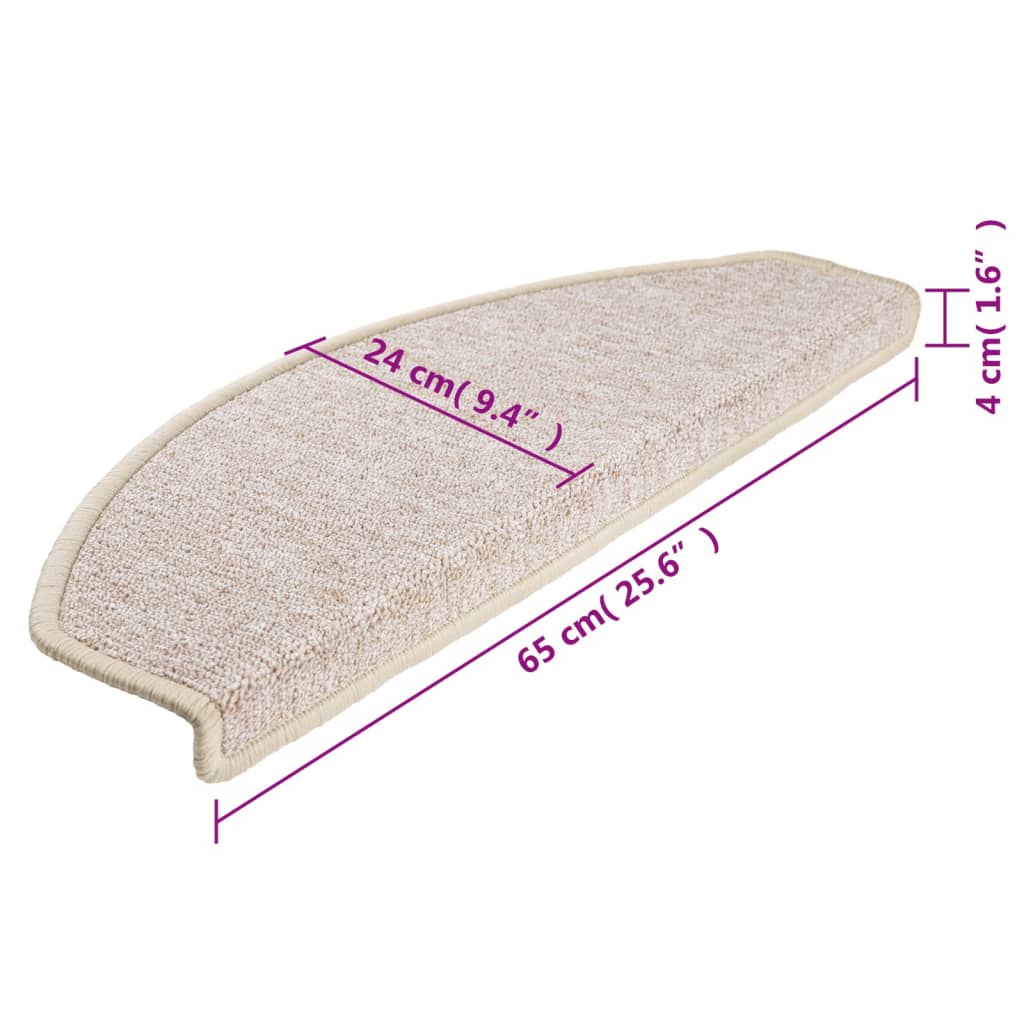 Trapmatten 10 st 65x24x4 cm Taupe Halfrond Groot – afbeelding 9