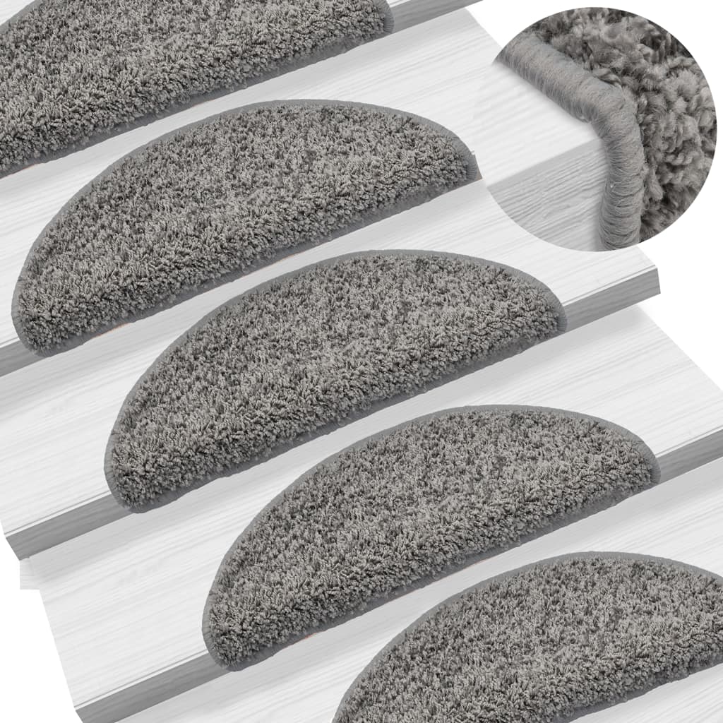 Trapmatten 10 st 56x17x3 cm Grijs Halfrond – afbeelding 1
