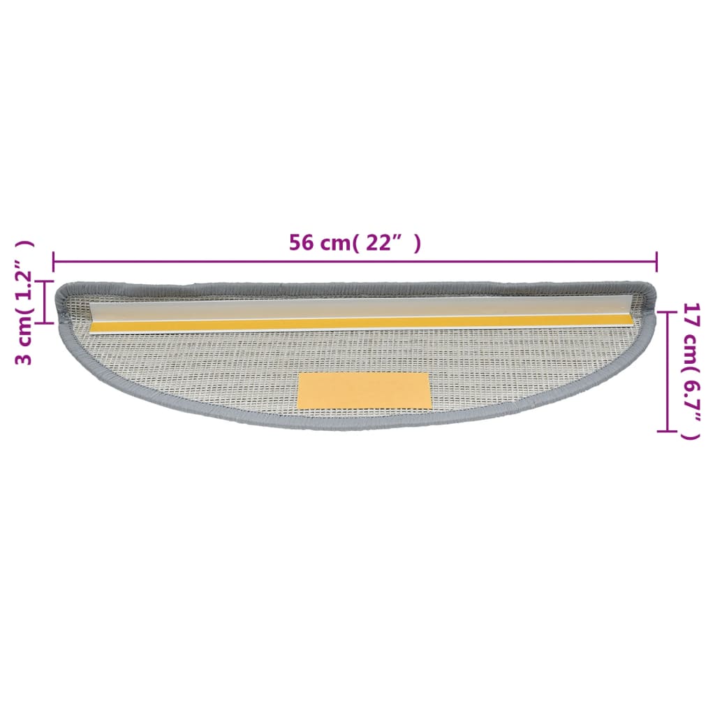 Trapmatten 10 st 56x17x3 cm Grijs Halfrond – afbeelding 8