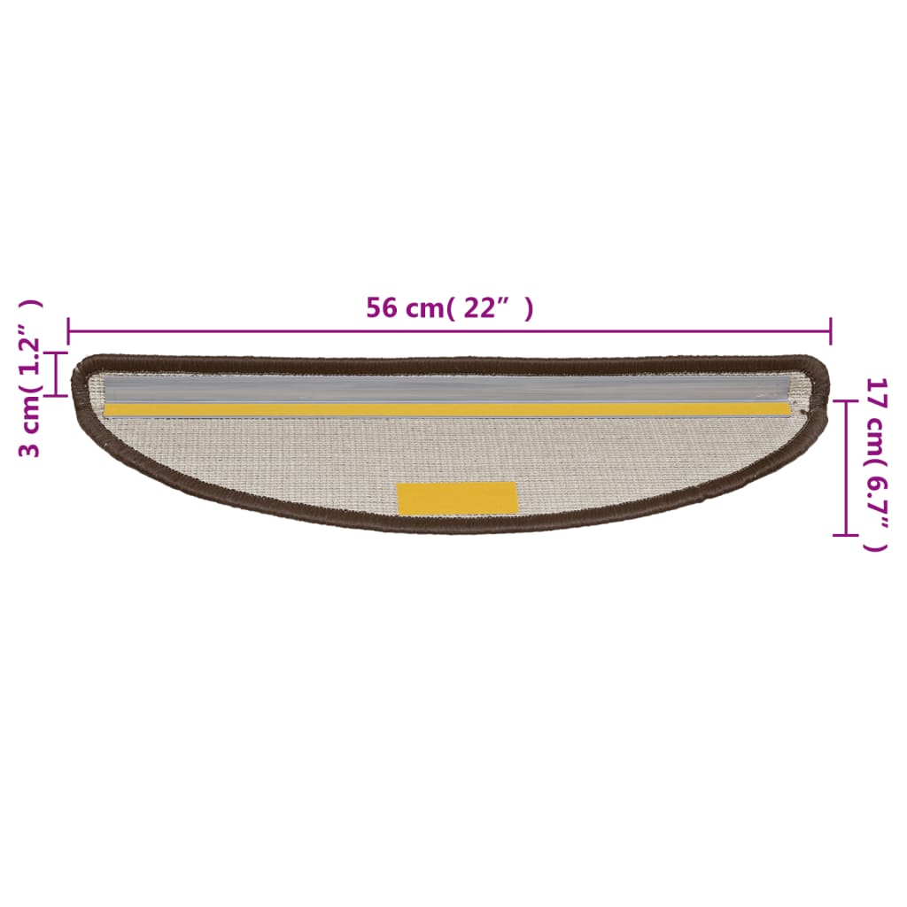 Trapmatten 10 st 56x17x3 cm Bruin Halfrond – afbeelding 8