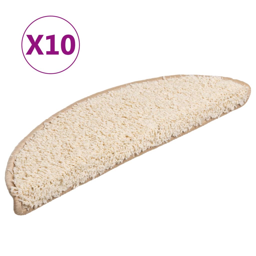 Trapmatten 10 st 56x17x3 cm crème halfrond – afbeelding 2